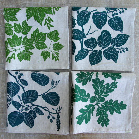 Northwest Native Plant Napkins Set of 4 - Green Mix