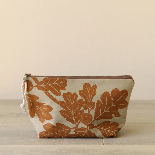 Supply Pouch - 9" Garry Oak in Autumn Leaves on Khaki Canvas