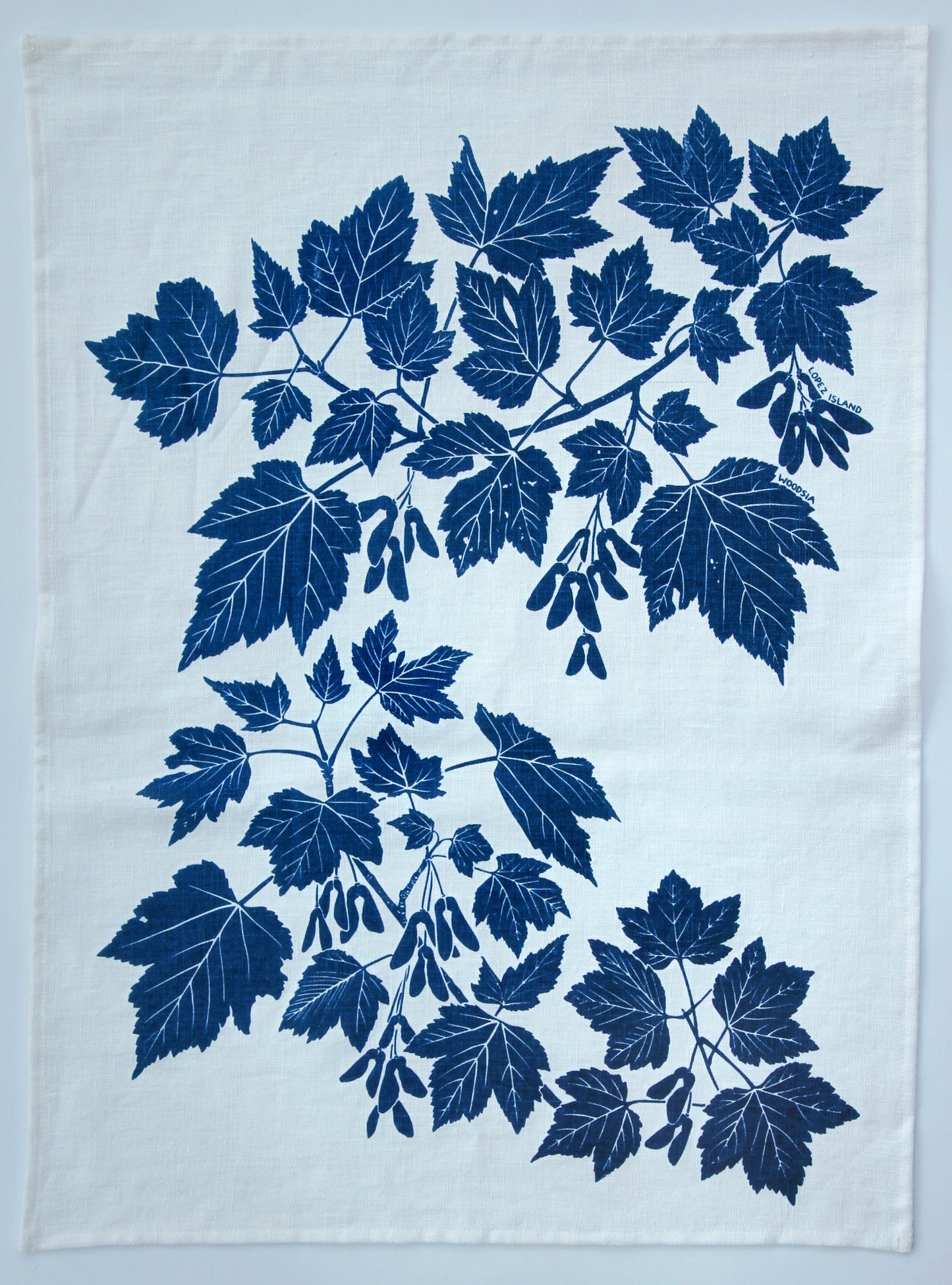 Douglas Maple Kitchen Towel in Bluebird on White