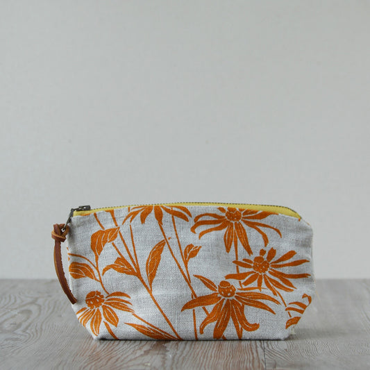 Triangle Pouch - Small - Black Eyed Susan in Sunshine