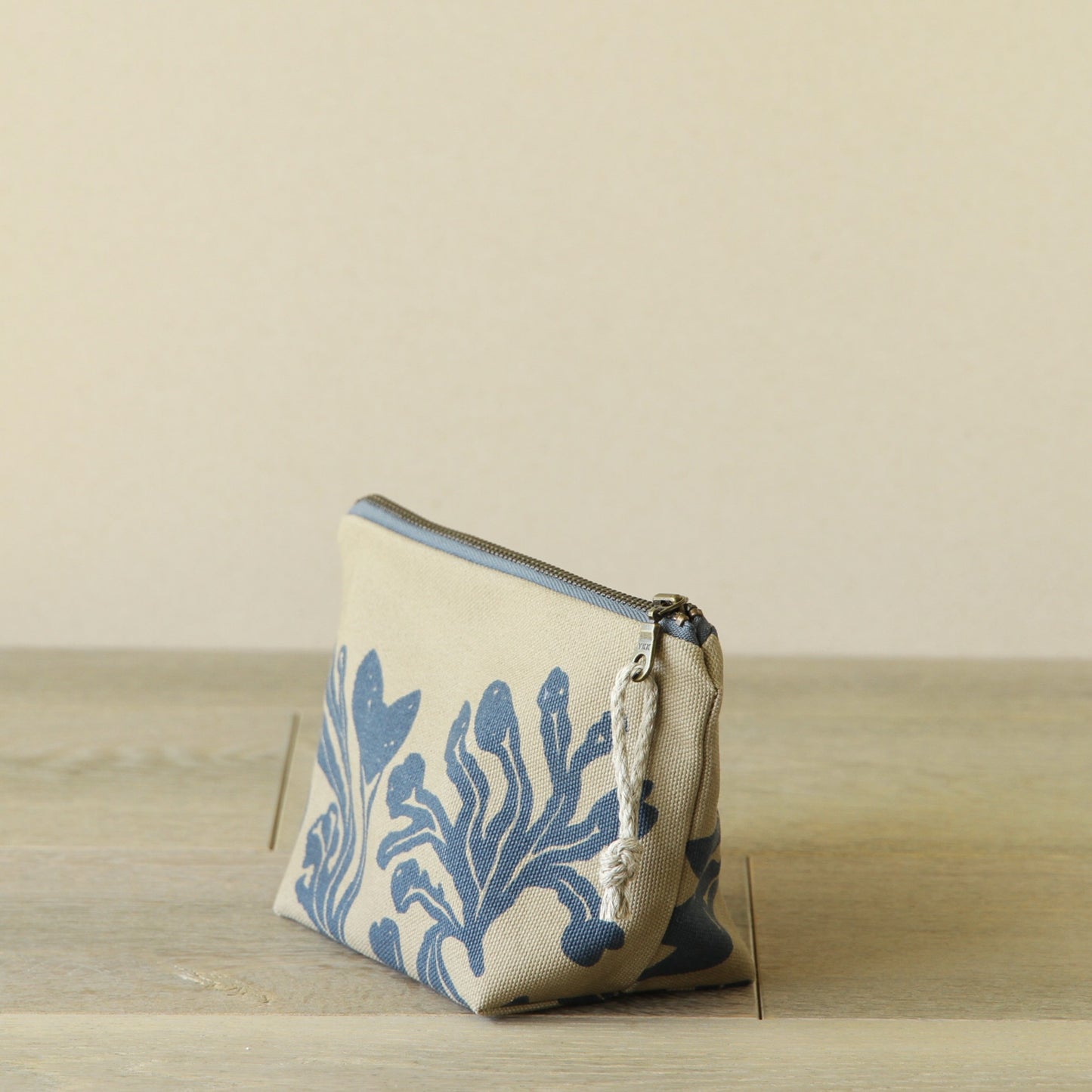 Supply Pouch - 7" Seaweed in Fog on Khaki Canvas