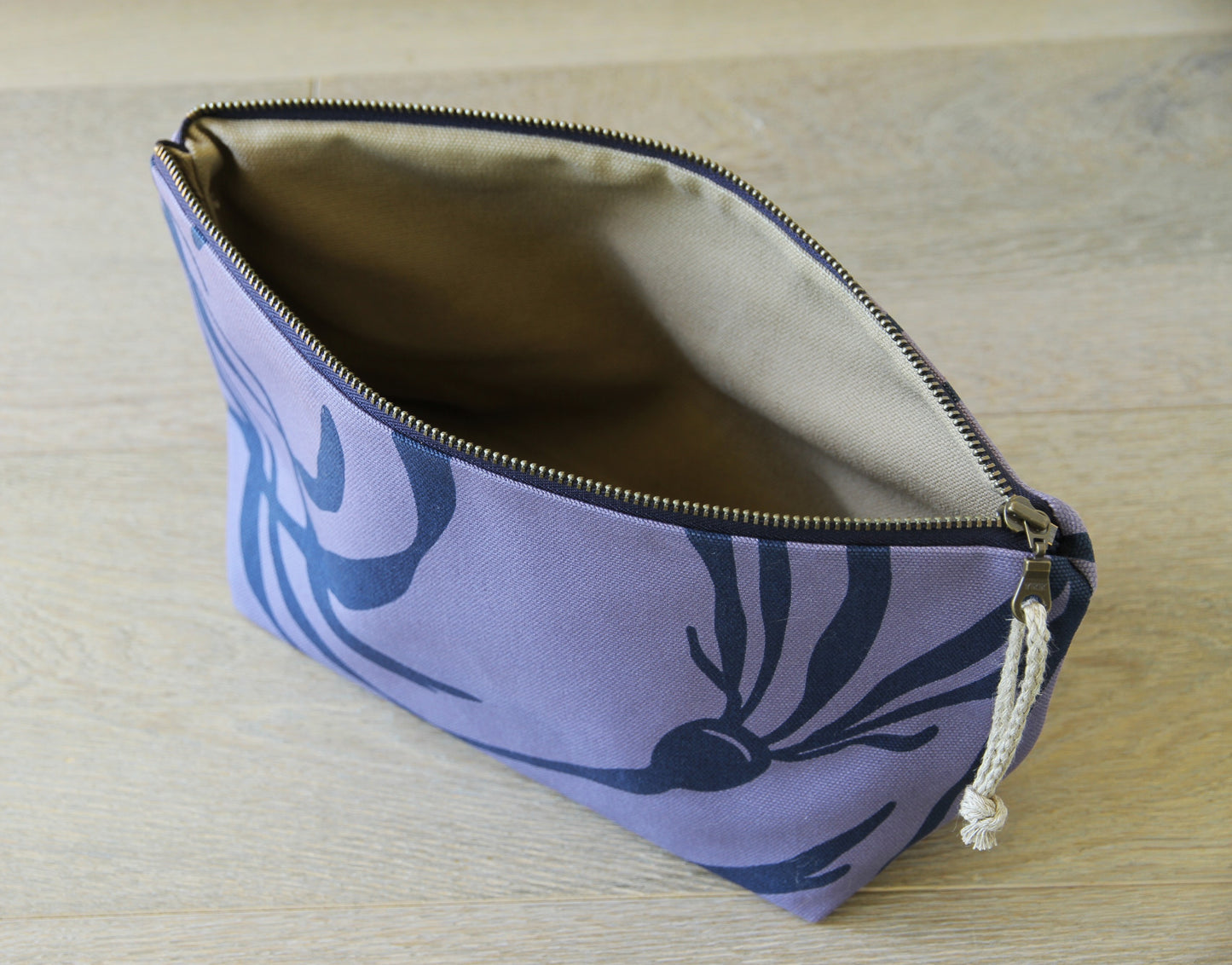 Supply Pouch - 11" Kelp in Navy on Lupin Canvas