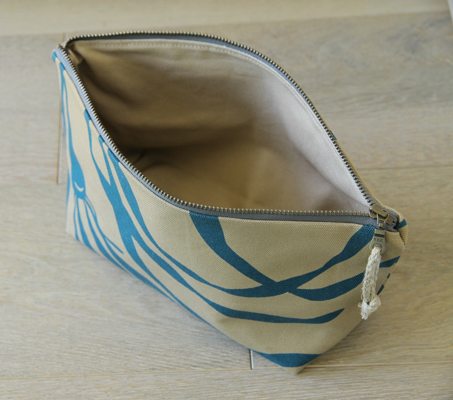 Supply Pouch - 11" Kelp in Pool on Khaki Canvas