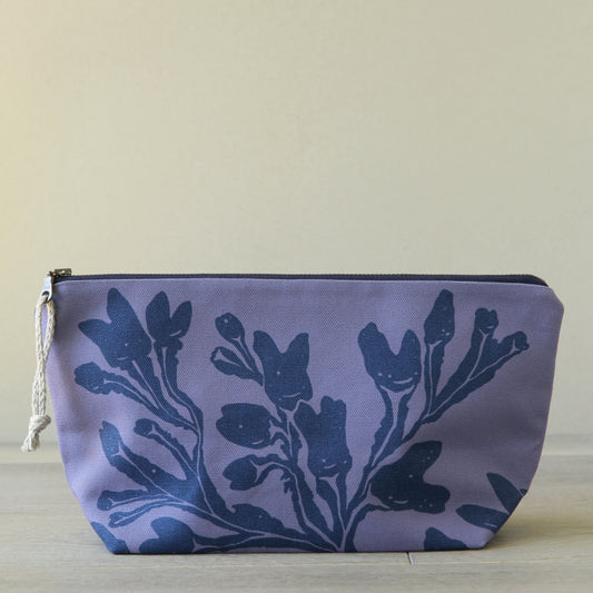 Supply Pouch - 11" Seaweed in Navy on Lupin Canvas