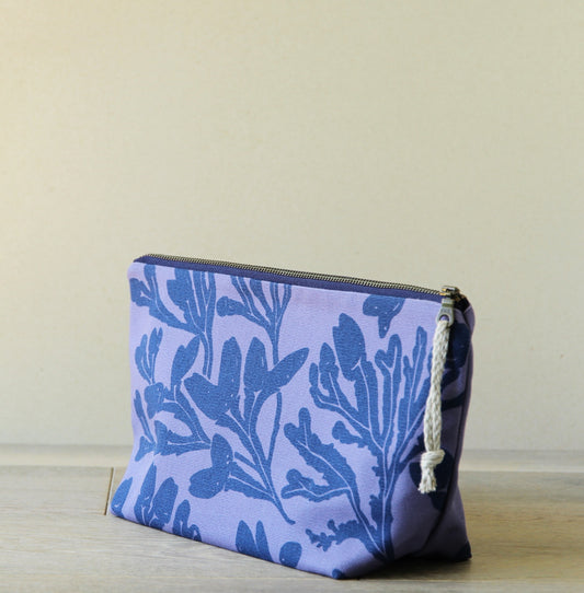 Supply Pouch - 11" Seaweed in Navy on Lupin Canvas