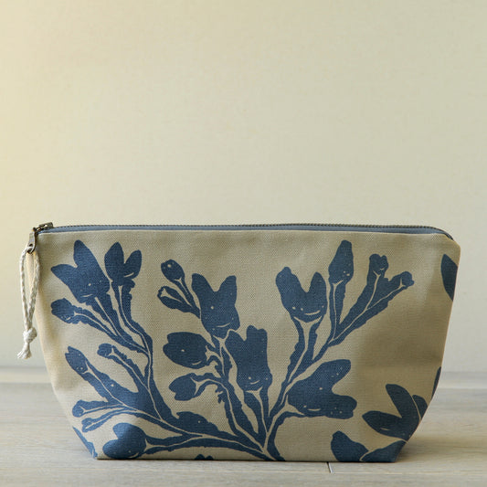 Supply Pouch - 11" Seaweed in Foggy Grey on Khaki