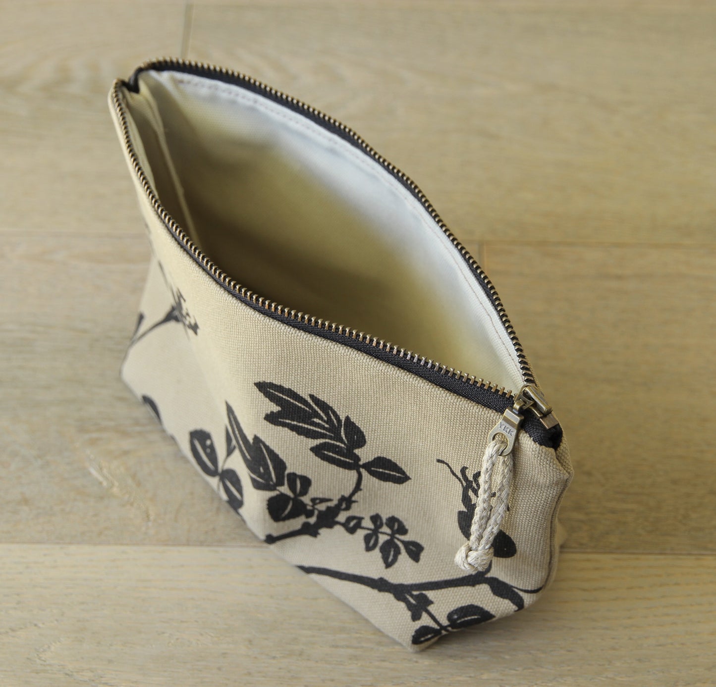 Supply Pouch - 9" Nootka Rose Hip in Black on Khaki Canvas