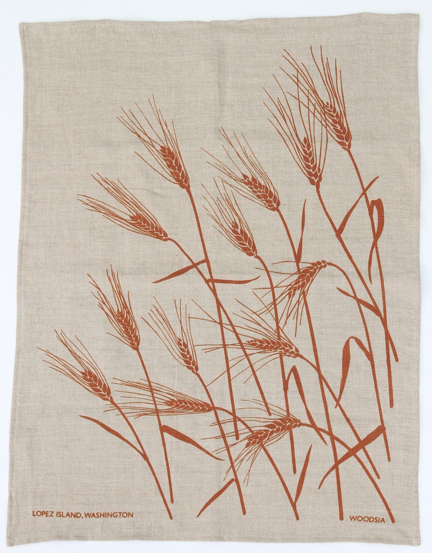Wheat Kitchen Towel in Toast on Natural Linen