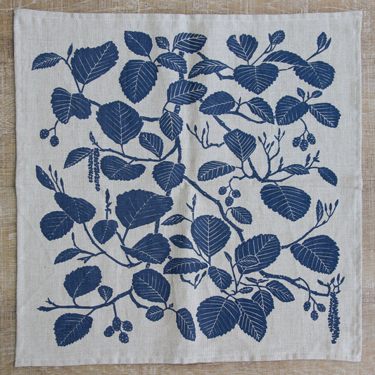 Alder Napkin in Storm on Natural Linen