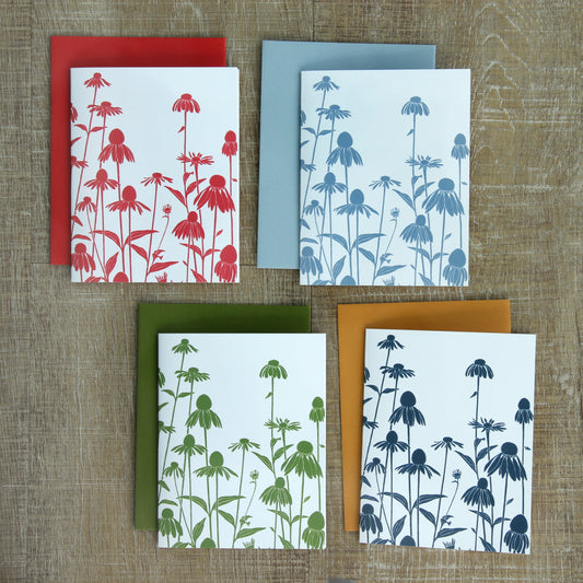 4 Echinacea Notecards