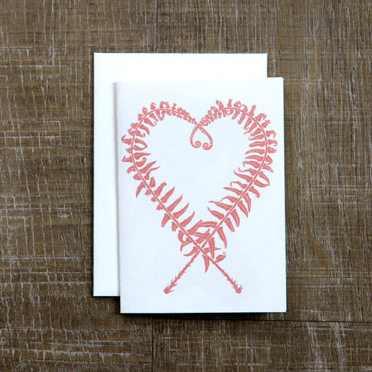 Sword Fern Heart Mother's Day Notecard (enclosed message)