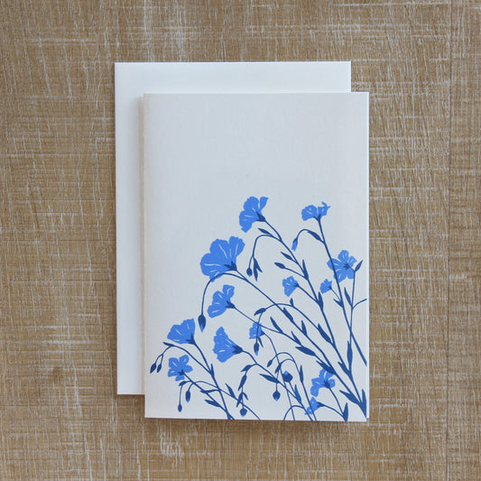 6 Flax Notecard in Flax Blue