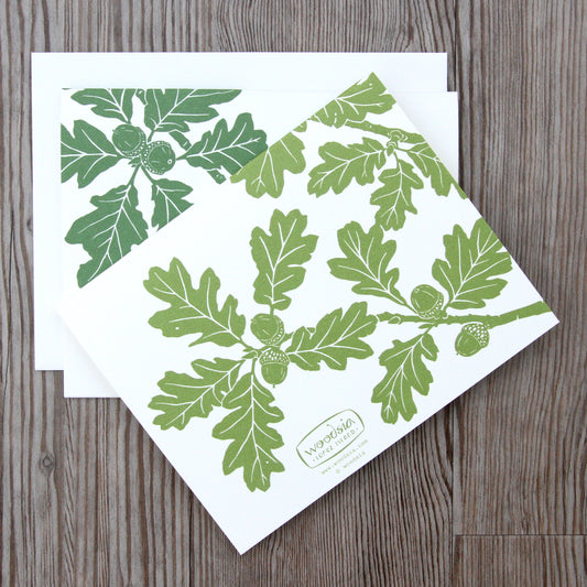 6 Garry Oak Folded Notes in Greens