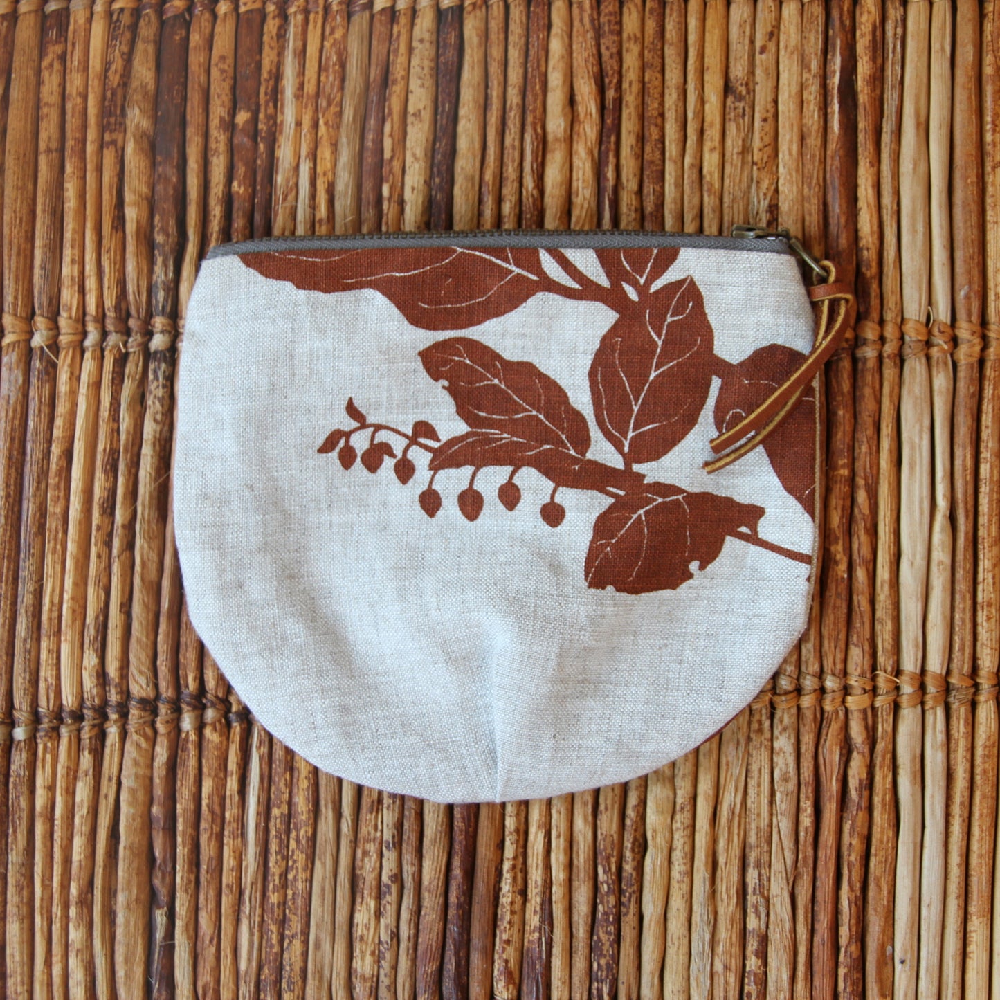 5" Pouch - Salal in Brown on Flax