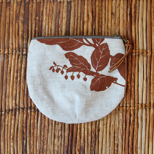 5" Pouch - Salal in Brown on Flax