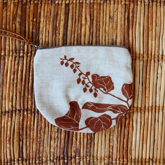 5" Pouch - Salal in Brown on Flax